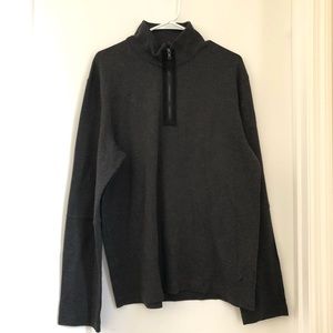 Nautica Grey Quarter ZIP Pullover with Elbow Patch